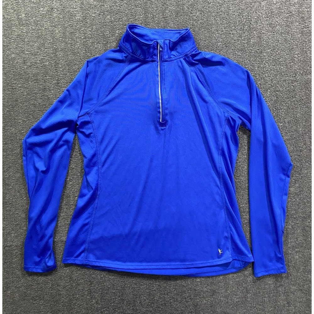 Danskin Now Girls Blue Quarter Zip Pullover Semi-Fitted Active Top Size M 8-10